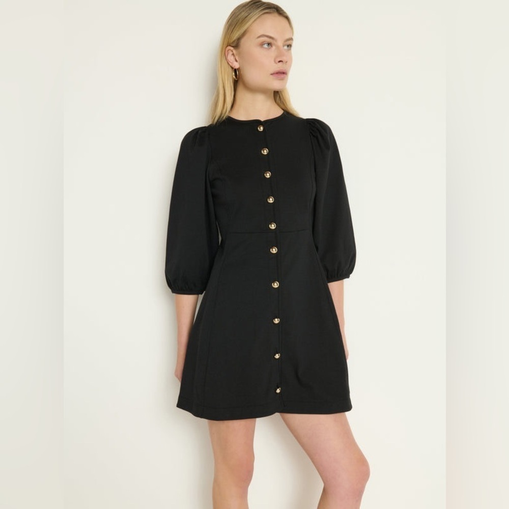 Nation Los Angeles Gilda Dress in Jet Black XL